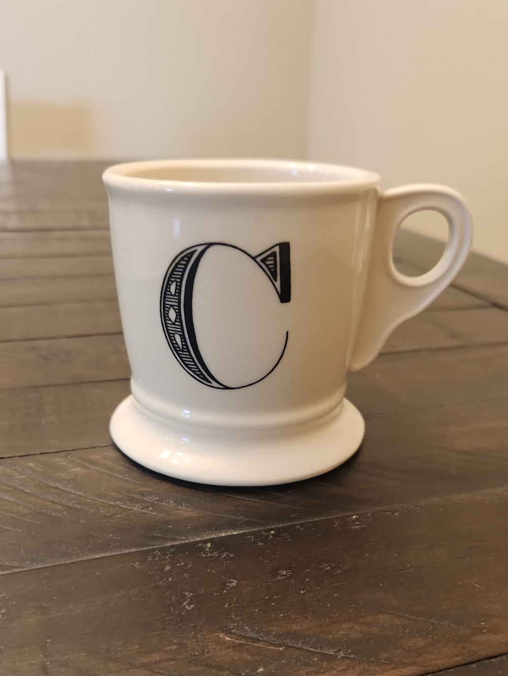 Anthropologie Cream Initial C Ceramic Mug